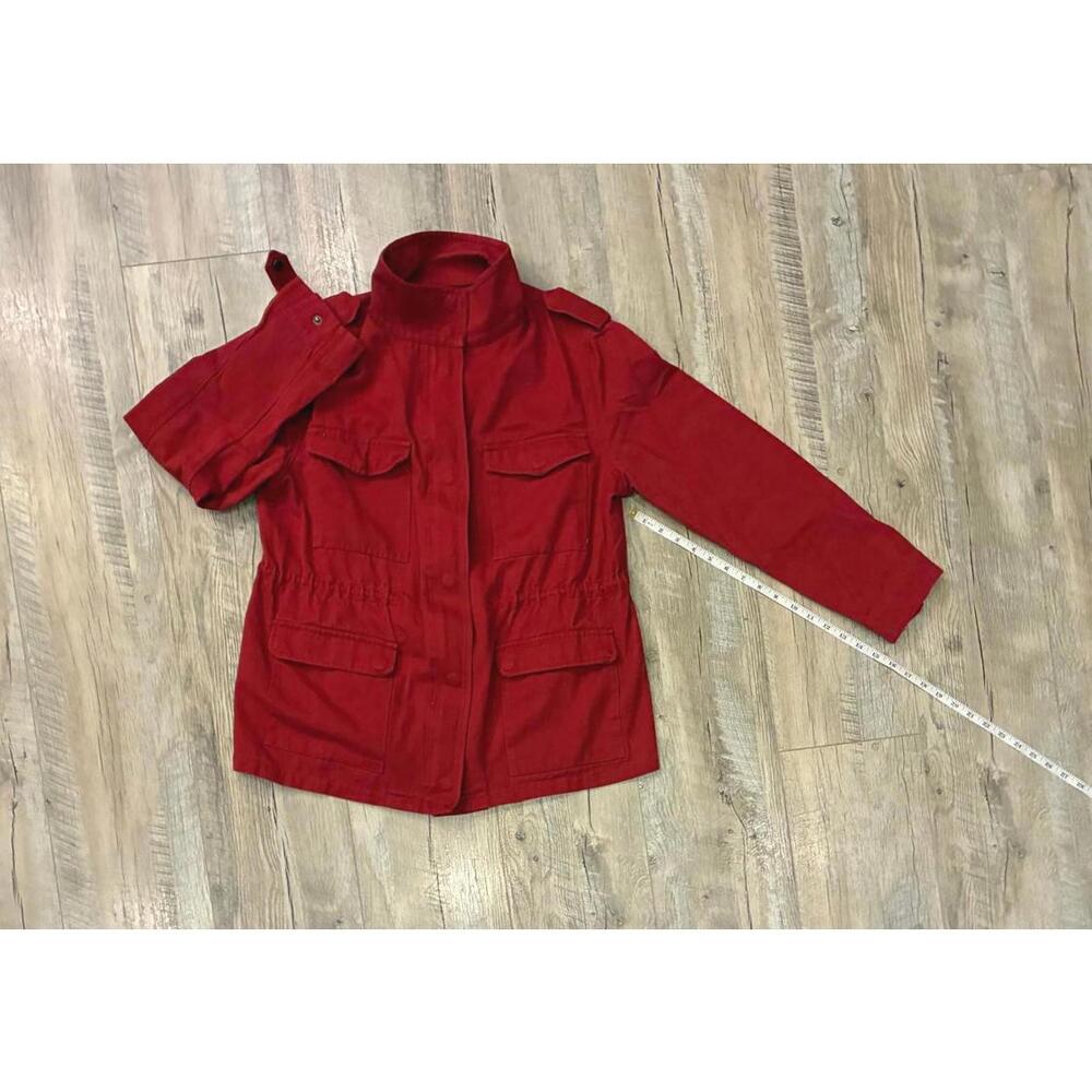 Women's Red Utility Jacket With Multiple Pockets … - image 4